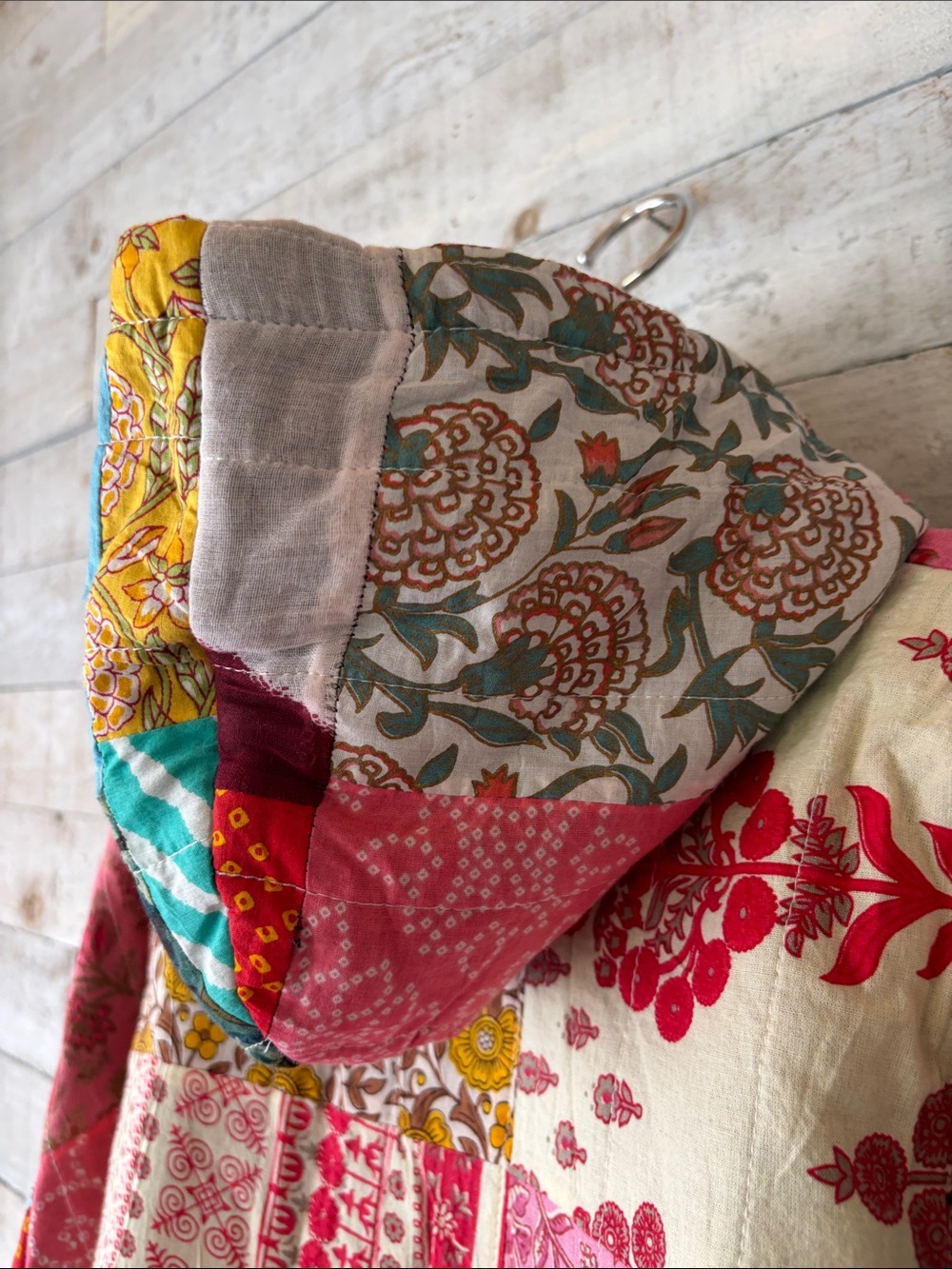 Ashley Tailor Handmade Patchwork Quilted Cotton Hooded Jacket Boho jacket - Picture 10 of 11